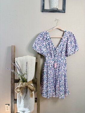 Jessica Simpson Lavender Floral Smocked Top